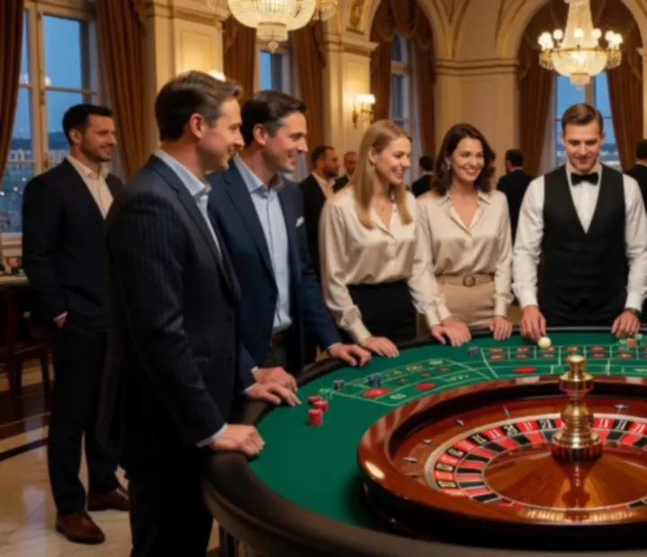 Luxusní ruletový stůl na společenském eventu